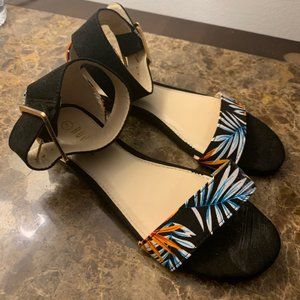 Black Floral Sandals